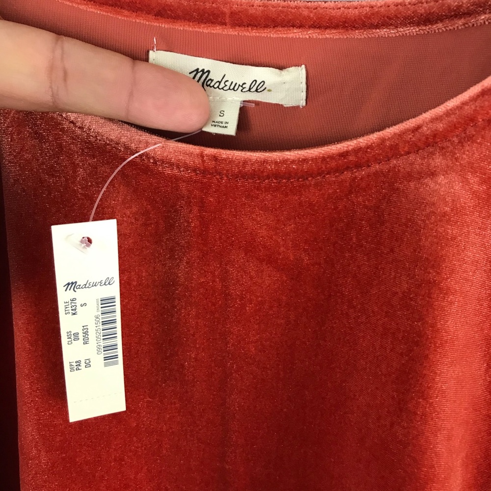 Madewell Velvet Butterfly Top on Burnt Orange NWT - Picture 7 of 8